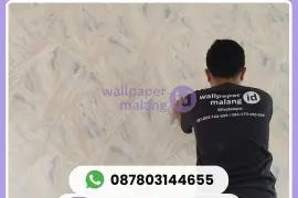 PAKET PASANG WALLPAPER VINYL MURAH 