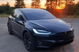 Tesla Model X matte black wrap installation - sflautoglass.com