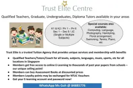 Tutors for all subjects and all levels in Singapore