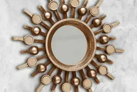 3pc Bronze Sunburst Wall Mirrors