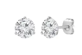 Lab Grown Round Diamond Stud Earrings