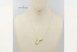 Elegant 18K Zircon Studded Arabic Letter Necklace