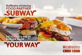  Order Delicious & Fresh Burger through RailRestro Ecatering App